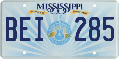 MS license plate BEI285