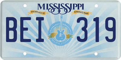 MS license plate BEI319