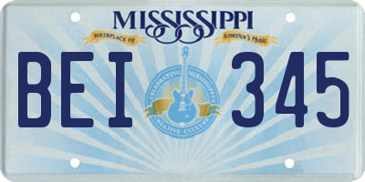 MS license plate BEI345