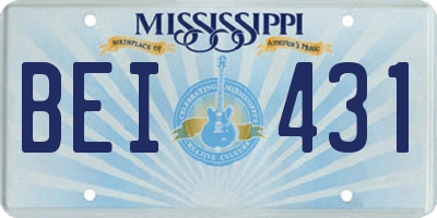 MS license plate BEI431