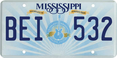 MS license plate BEI532