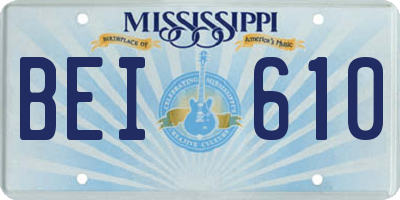 MS license plate BEI610