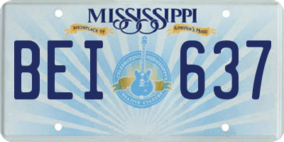 MS license plate BEI637