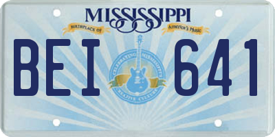MS license plate BEI641