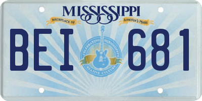 MS license plate BEI681
