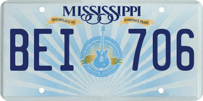 MS license plate BEI706