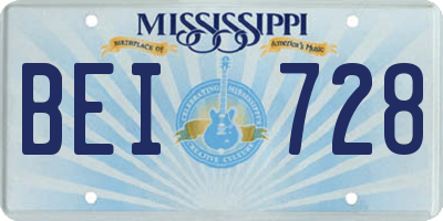 MS license plate BEI728