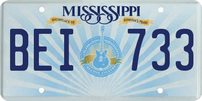 MS license plate BEI733
