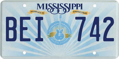 MS license plate BEI742