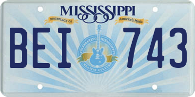 MS license plate BEI743