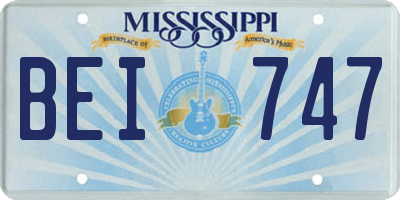 MS license plate BEI747