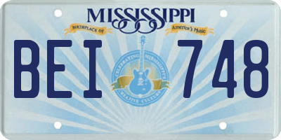 MS license plate BEI748