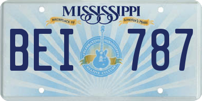 MS license plate BEI787