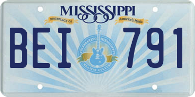 MS license plate BEI791