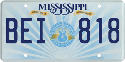 MS license plate BEI818