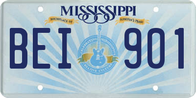 MS license plate BEI901