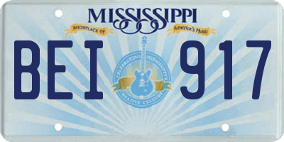 MS license plate BEI917
