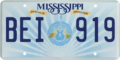 MS license plate BEI919
