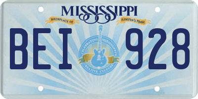 MS license plate BEI928