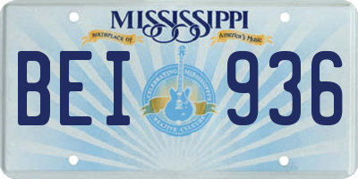 MS license plate BEI936
