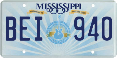 MS license plate BEI940