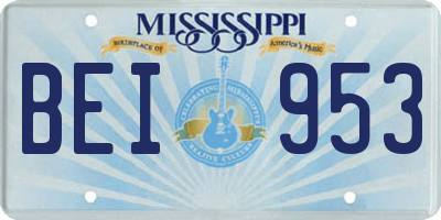 MS license plate BEI953
