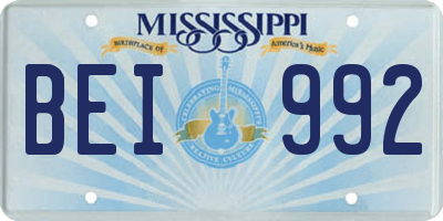 MS license plate BEI992