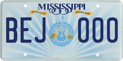 MS license plate BEJ000