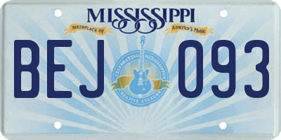 MS license plate BEJ093