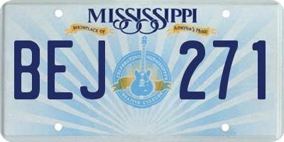 MS license plate BEJ271