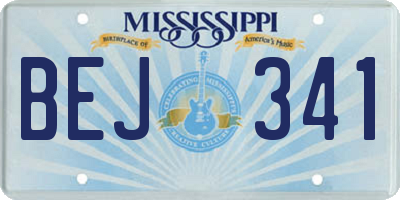 MS license plate BEJ341
