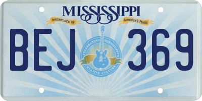 MS license plate BEJ369