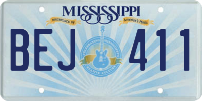 MS license plate BEJ411