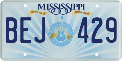MS license plate BEJ429