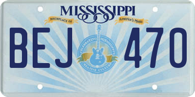 MS license plate BEJ470