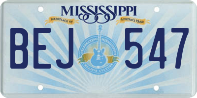 MS license plate BEJ547