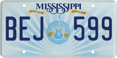 MS license plate BEJ599