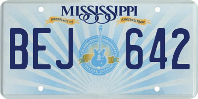 MS license plate BEJ642