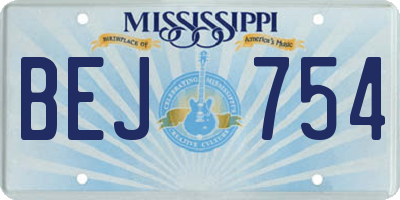 MS license plate BEJ754
