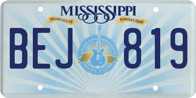 MS license plate BEJ819