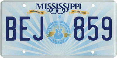 MS license plate BEJ859