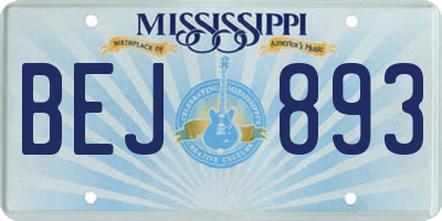 MS license plate BEJ893