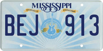 MS license plate BEJ913
