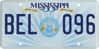 MS license plate BEL096