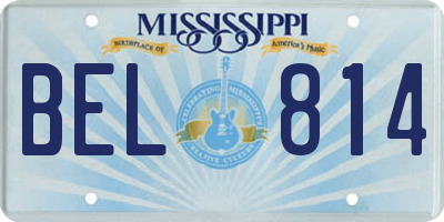 MS license plate BEL814