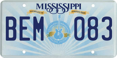 MS license plate BEM083