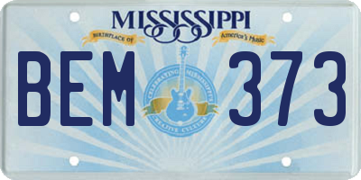 MS license plate BEM373