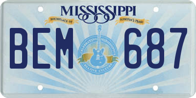 MS license plate BEM687