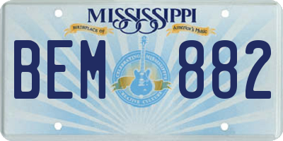 MS license plate BEM882
