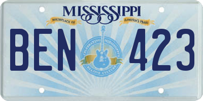 MS license plate BEN423
